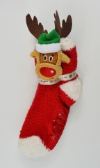 Christmas Fleece Socks with Toy Head