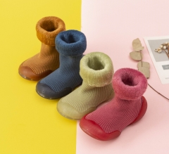 Ribbed Baby Sock-Shoes Fleece Lined