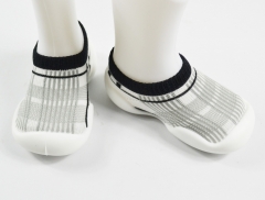 Baby Sock-Shoes Jacquard Grid Pattern Low-Cut