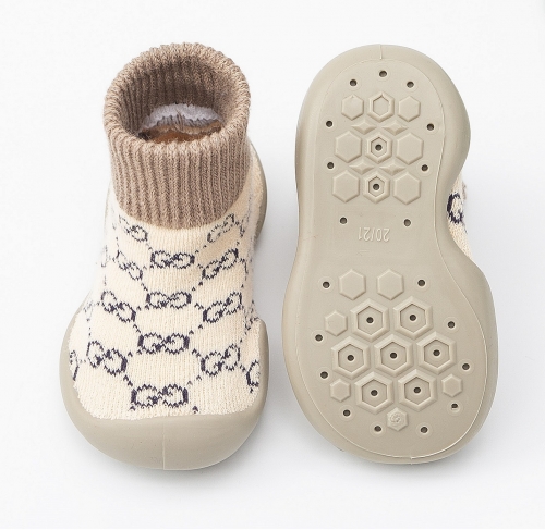 Baby Sock-Shoes Ribbed Cuffs