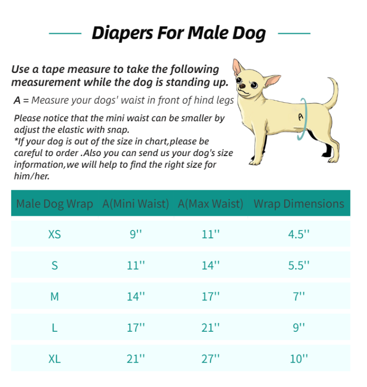 Dog diaper sale sizes