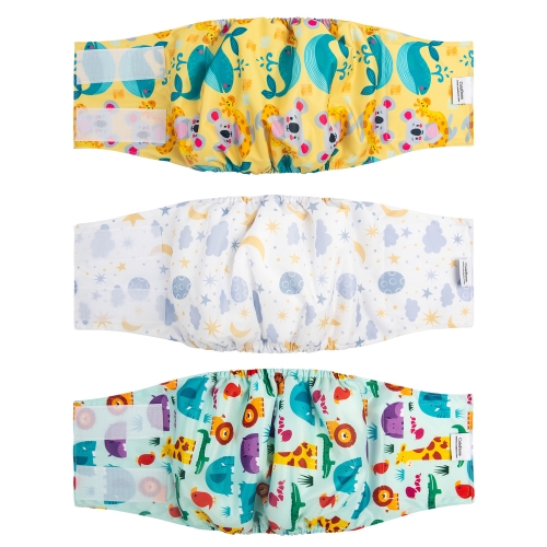 Male Dog Diapers Belly Bands 3 Pack for Male Dogs Wraps Washable Doggie Pants