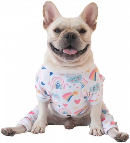 CuteBone Dog Pajamas Outfit Cute Cat Clothes Pet Pjs Soft Onesie for Small Dogs
