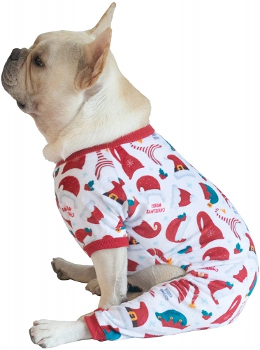 CuteBone Christmas Dog Pajamas Costumes Cute Pjs Pet Clothes Winter Holiday Outfit Shirt for Doggie Onesies
