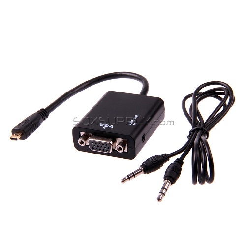 Micro HDMI/(M) to VGA/(F) + Audio Adapter (Length: 22CM)