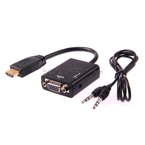 HDMI/(M) to VGA/(F) + Audio Adapter (Length: 22CM)