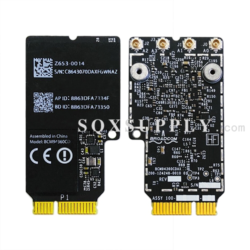 661-7514, 653-0014 Airport/Wireless Card, Bluetooth WL, BT, X51, FCC for iMac 21.5'' Late 2013 to Mid 2014 and iMac 27'' Late 2013 to Mid 2015