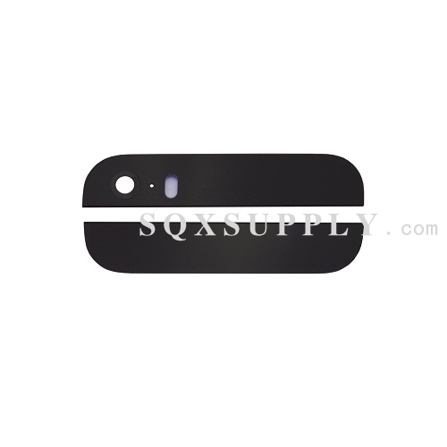 Top and Bottom Glass with Rear Camera Lens Set on Back Cover for iPhone 5S
