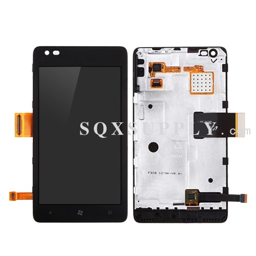 LCD Screen and Digitizer with Front Frame Assembly for Lumia 900 (OEM)