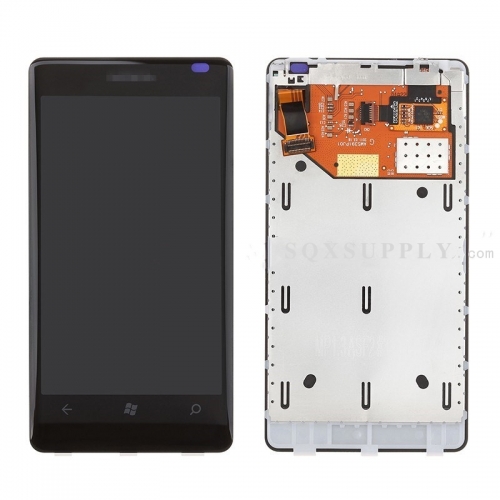 LCD Screen and Digitizer with Front Frame Assembly for Lumia 800