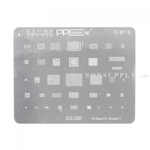 PPD BGA Reballing Stencil Template for iPhone 8/8P/X