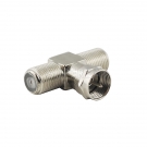 2 F Jack Female to F Plug Male Adapter T-Shape