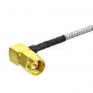 Custom RF Cable Assembly SMA Plug Right Angle  pigtail cable Using RG405 .086