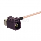 Custom RF Cable Assembly FAKRA Jack Right Angle pigtail cable Using RG316 RG174 LMR100 Coax