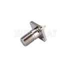 F Jack Female Connector Straight 4 Hole Flange Solder
