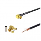 High performance right angle jack MCX connector for RG-174 calbe
