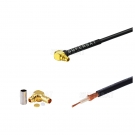 Male MMCX right angle plug connector for RG-174 custom cable assembly