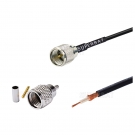 Mini UHF straight plug connector custom cable assembly for RG-174 cable