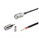 Mini UHF straight jack connector custom cable assembly for RG-174 cable