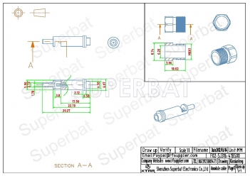 Jack FME connector for RG316, RG174, LMR100 coaxial cable