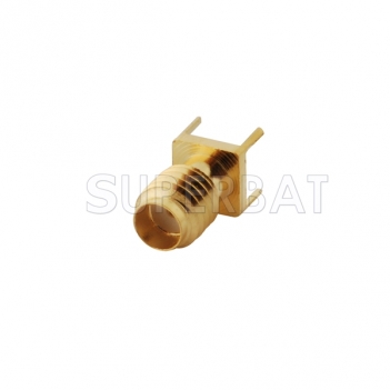 SSMA Female Vertical PCB Mount Connector, Thru-Hole Straight RF Terminal, 50 Ω, 18GHz