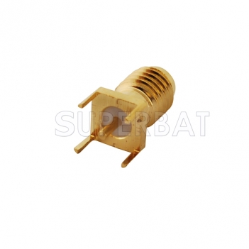 SSMA Female Vertical PCB Mount Connector, Thru-Hole Straight RF Terminal, 50 Ω, 18GHz
