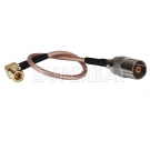 SMB male RA to TV female straight pigtail Cable RG316