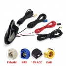 Car Roof Top Shark Fin Antenna,Vehicle GPS Navigation System DAB Digital Radio In-Dash DAB Tuner Car Stereo FM/AM Radio Combined Amplified Antenna