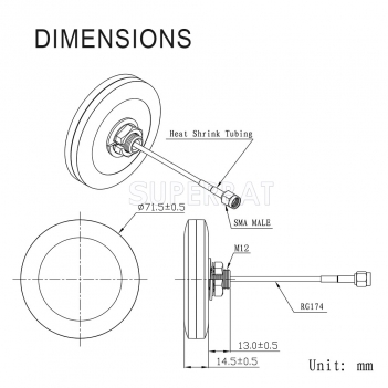Outdoor 4G LTE Thru Hole Screw Mount Omni-directional SMA Male Antenna for 4G LTE Router Vehicle Truck RV Marine Boat Mobile Cell Phone Booster System