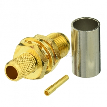 SMA Jack Female Connector Straight Bulkhead Crimp LMR-195