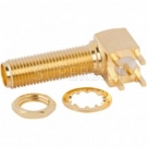 Superbat SMA Female Jack Bulkhead right angle 4 hole mount PCB Solder Connector long version