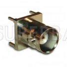 Superbat BNC Jack Female Straight PCB Pannel Mount with Post Terminal 4 Stud 50 Ohm Connector