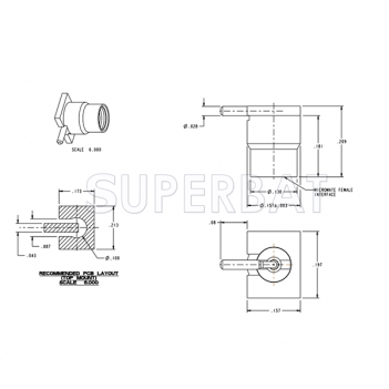 MMCX Jack Straight 50 Ohm PCB Connector With Gold Plated