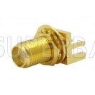 SMA Female Jack Bulkhead Round Post Contact Reverse Polarized PCB Mount Connector for .068 inch End Launch