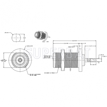 Superbat 50 Ohm N-Type Straight Jack Female Bulkhead Solder Cup RF Connector