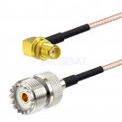 SMA Right Angle Jack to UHF Straight Jack RG316 15cm