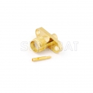 RP-SMA Jack Male 2-Hole Flange Connector for .141" RG402 Semi-Rigid Cable, 18GHz