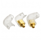 MMCX Plug Male Right Angle White shell Connectors Gold-Plated for Shure Earphone Cable