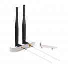 Dual Band WiFi Antenna 2.4GHz 5GHz 5.8GHz 3dBi MIMO RP-SMA Male + 2 x 12 inch u.fl to Rp-SMA Cable + PCIe Slot Bracket Set for WiFi Router Wireless Mini PCI Express PCIE Network Card Adapter