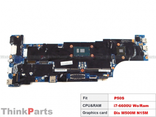 New/Original Lenovo ThinkPad P50S 15.6" i7-6600U 2.6Ghz Dis M500M graphics Motherboard 01AY346