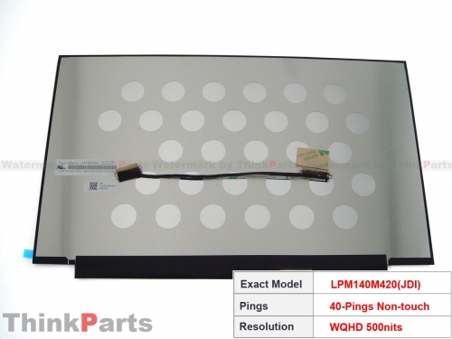 New/Original Lenovo ThinkPad X1 Carbon 7th Gen 14.0" WQHD IPS Lcd screen 500 nits & Cable