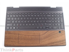 缺货New/Original HP ENVY 15-DR 15.6" Palmrest US Backlit Keyboard Bezel Upper WoodGrain L65684-001