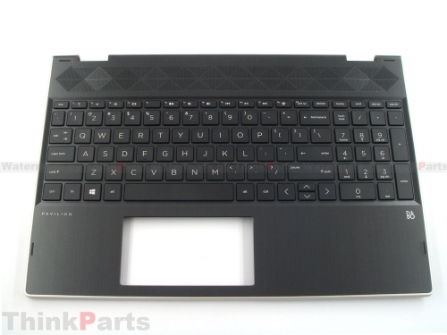 New/Original HP Pavilion X360 15-CR 15T-CR 15.6" Palmrest Bezel US Non-Backlit Keyboard Gold Border