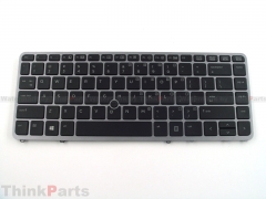 New/Original HP EliteBook 745 840 G1 G2 14.0" keyboard US Backlit Point Silver 776475-001