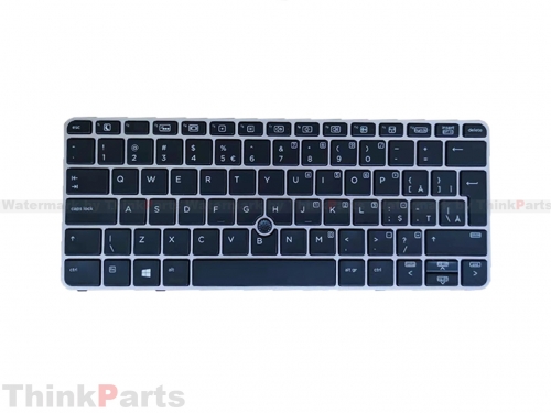 New/Original HP EliteBook 820 725 G3 G4 12.5" keyboard UK Backlit with Point Silver 826630-031