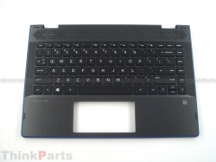 New/Original HP Pavilion X360 14-CD 14.0" Palmrest US Keyboard Bezel NBL Blue border L18951-001