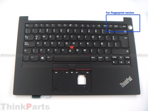 New/Original Lenovo ThinkPad E14 Gen 3 4 Palmrest Keyboard Bezel Latin Spanish Non-Backlit Keyboard for Fingerprint Version 5M11C47377