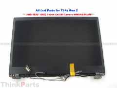 New/Original Lenovo ThinkPad T14s Gen 2 Lcd Screen All Assembly for FHD Touch IR-Camera 5D11A22491