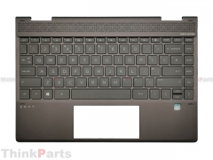 New HP Envy x360 13-AR 13.3" Palmrest Bezel US Backlit Keyboard L53453-001 Brown