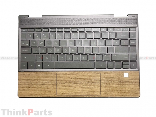 New HP Envy x360 13-AR 13.3" Palmrest Bezel US Backlit Keyboard L57945-001 Wood